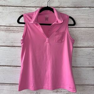 IZOD Performance Cool FX Sleeveless Polo – Size Small – Pink 💕⛳️ Pickleball golf